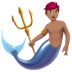 🧜🏽‍♂️ merman: medium skin tone display on Apple